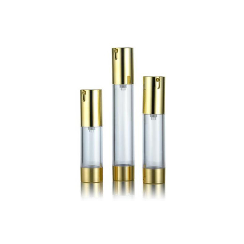 Bouteille de pompe sans air en plastique de 15 ml 30 ml 50 ml pour cosmétiques Logo personnalisé accepté
