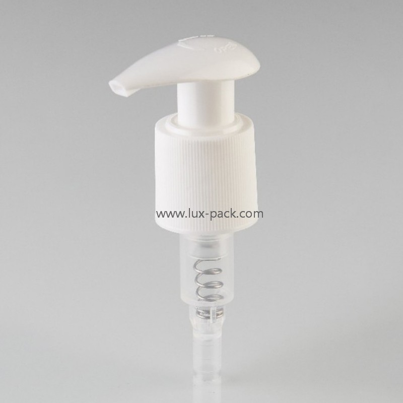 Pompe distributrice de lotion pour soins de la peau, crème pour les mains liquide, de qualité stable, tête personnalisée 24 mm 28 mm