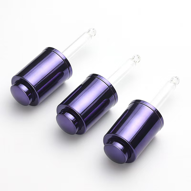 Compte-gouttes en plastique de type pression de 18 mm et 24 mm de couleur personnalisée avec protection UV