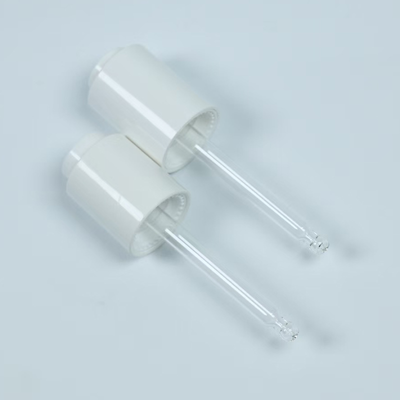 Couleur personnalisée 18 mm 24 mm Pipette en verre Press Down Type gouttelier en plastique avec forme ronde et pompe Matériau en plastique pp et en verre
