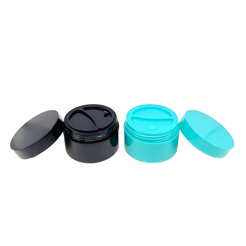 PP plastique 50g+50g couleur personnalisée crème à double couche pot pour les soins de la peau