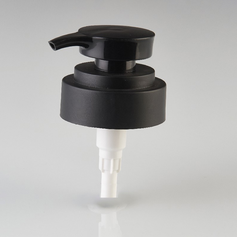 Pompe à lotion à vis en plastique HDPE avec ressort externe et tête de pression 24 410 pour shampoing et gel douche