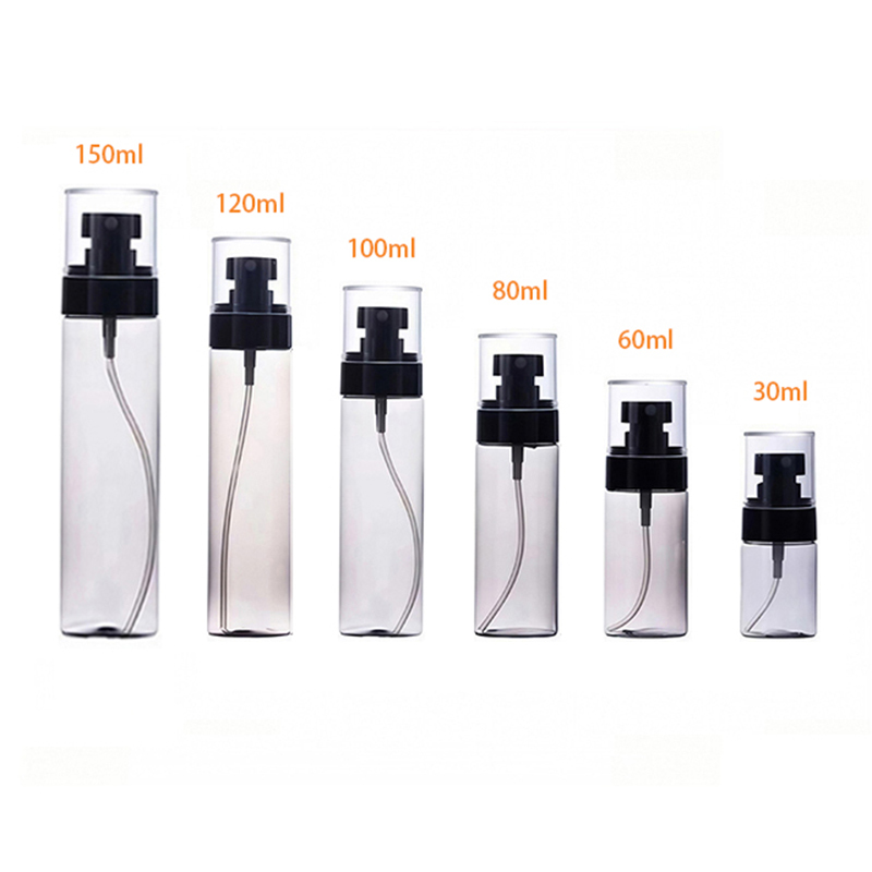 Bouteille de pulvérisation en plastique Transparent Unique, flacon pulvérisateur à brume Fine en PET, 15ml, 30ml, 50ml, 80ml, 100ml, 120ml