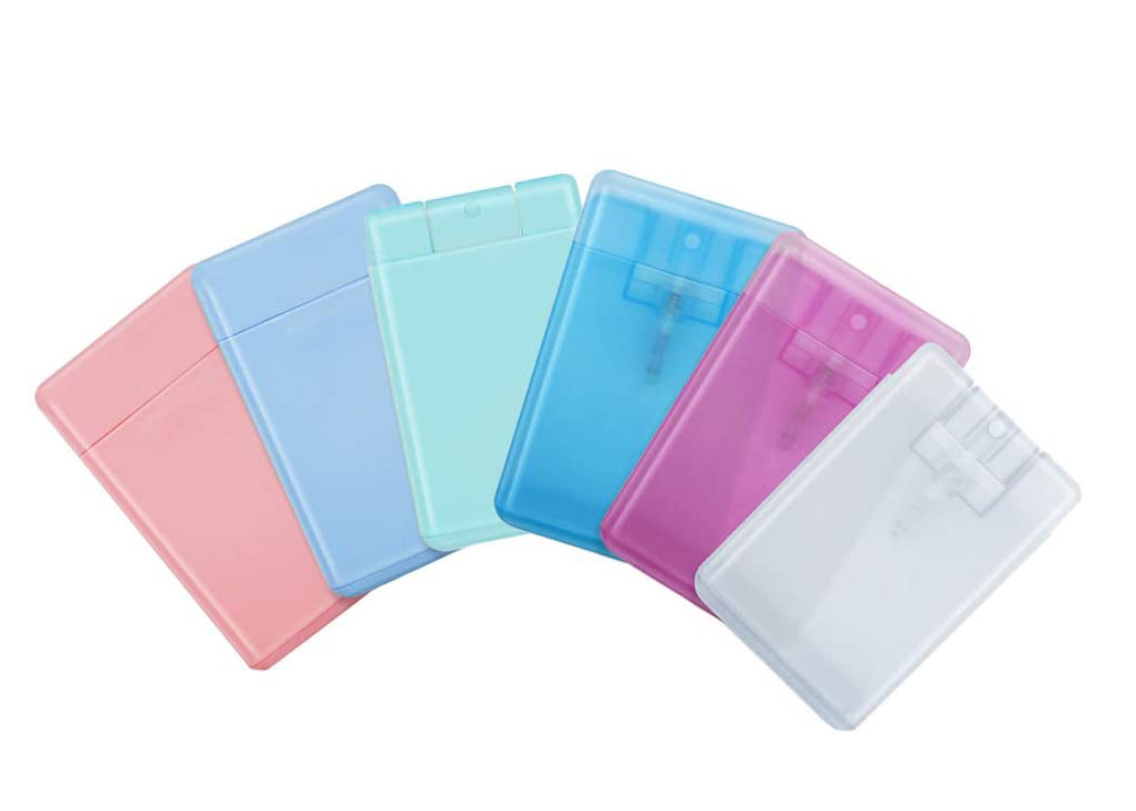 15 ml 20 ml Portable Carte de crédit mince Spray Bouteille de parfum Proof de fuite Atomiseur de brouillard fin Facile à utiliser au quotidien